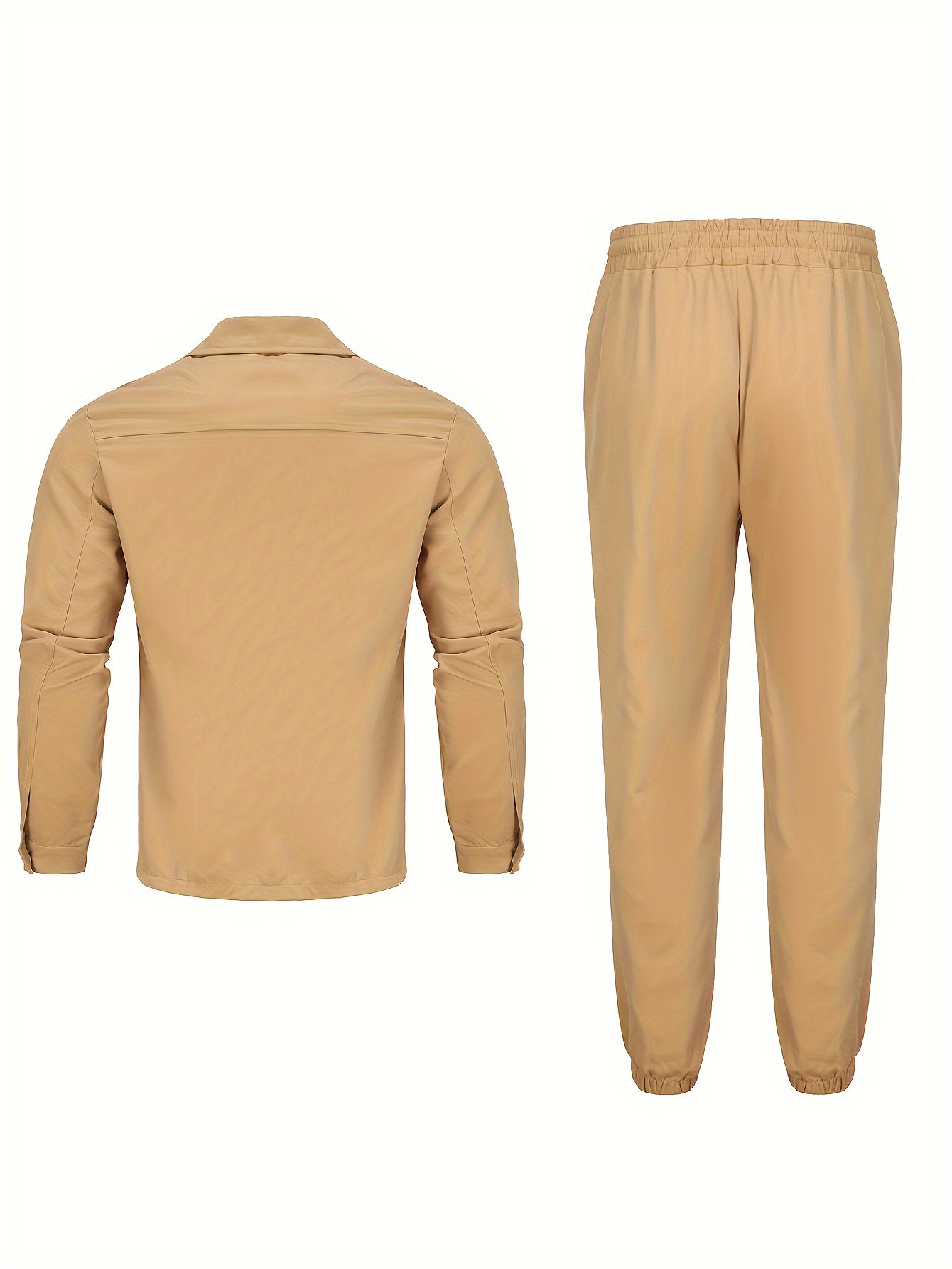 Survêtement en Coton Décontracté avec Veste Zippée, Poches Poitrine et Pantalon à Cordon pour Les Hommes | Parfait pour les Activités de Plein Air