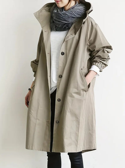 Veste de Pluie Chic Imperméable avec Coupe Tailleur et Boutons pour les Femmes | Idéal pour l'hiver