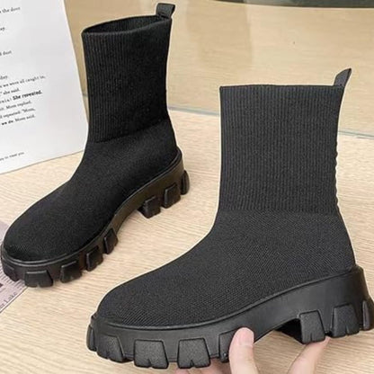 Bottines Décontractées en Tricot et Cuir Végétalien pour les Femmes | Idéal pour une utilisation quotidienne