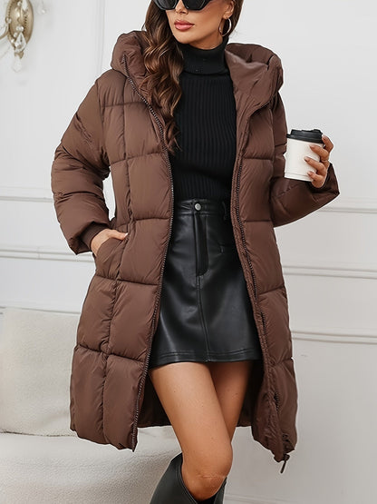 Manteau Mi-Long à Capuche Chic pour l'Hiver pour les Femmes | Idéal pour l'hiver