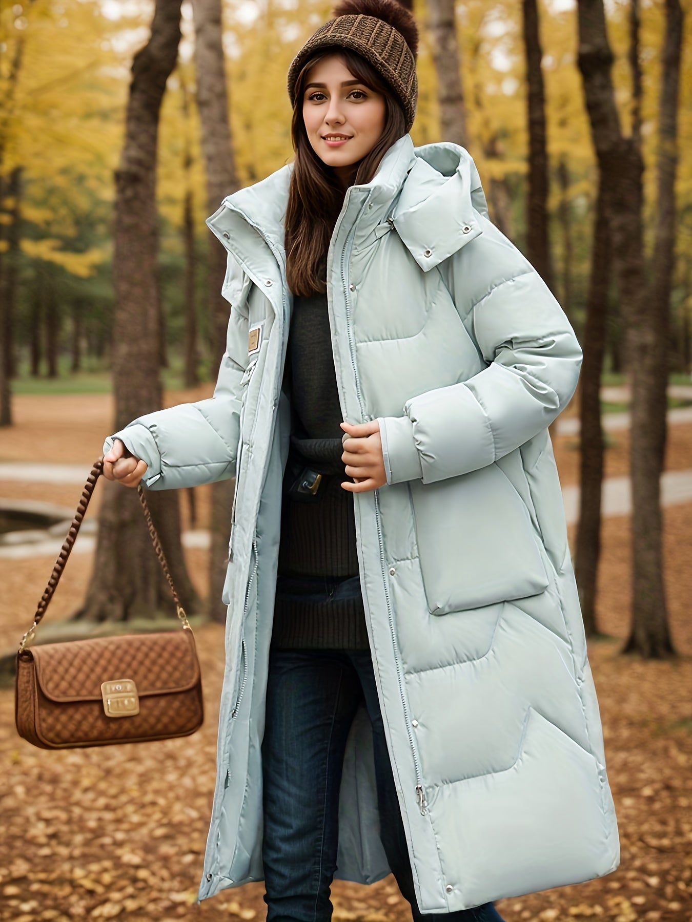 Veste Longue Matelassée Chaude D'Hiver Avec Capuche Pour Les Femmes | Idéal pour l'hiver