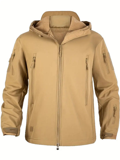 Veste Extérieure Imperméable En Couleur Unie À Capuche Coupe-Vent Pour Les Hommes | Parfait pour les Activités de Plein Air