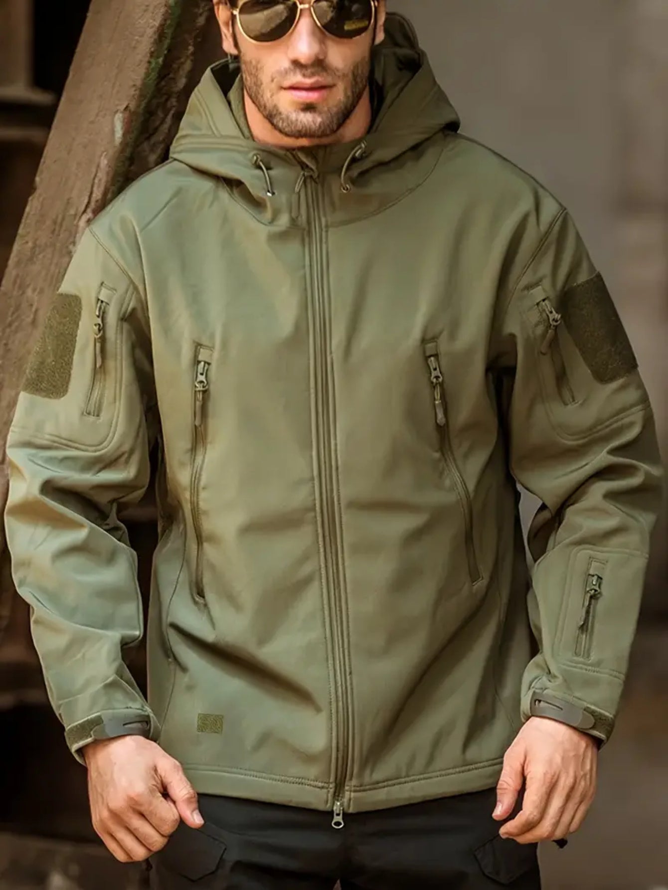 Veste Extérieure Imperméable En Couleur Unie À Capuche Coupe-Vent Pour Les Hommes | Parfait pour les Activités de Plein Air