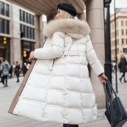 Doudoune Chaude Luxueuse d’Hiver avec Garniture en Fourrure pour les Femmes | Idéal pour l'hiver