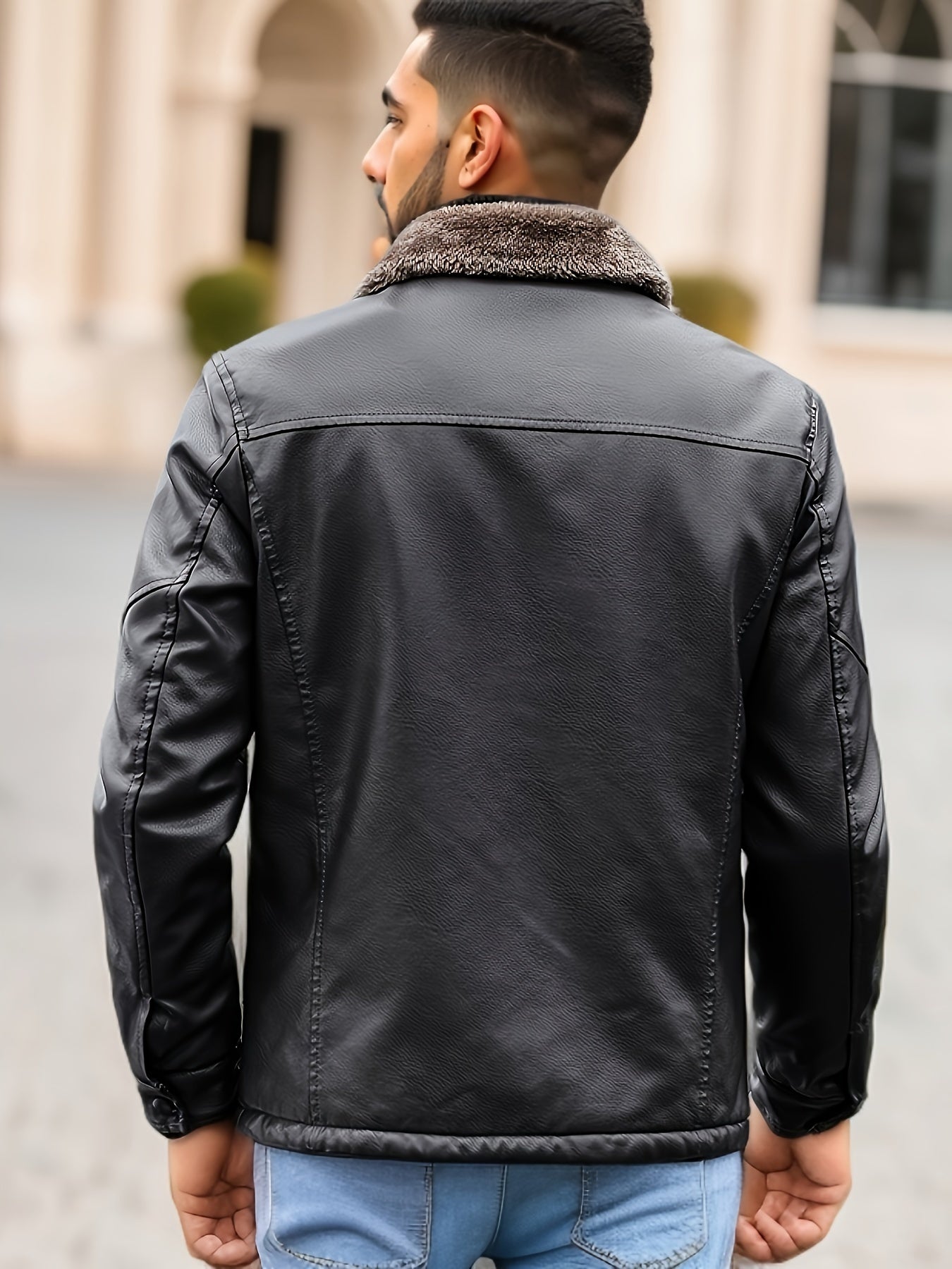 Veste Hiver Décontractée en Cuir PU avec Doublure Polaire pour Les Hommes | Idéal pour l'hiver