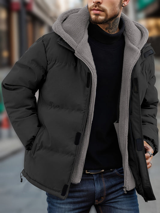 Veste Chaude d'Hiver avec Capuche en Polaire et Garnissage pour les Hommes | Idéal pour l'hiver