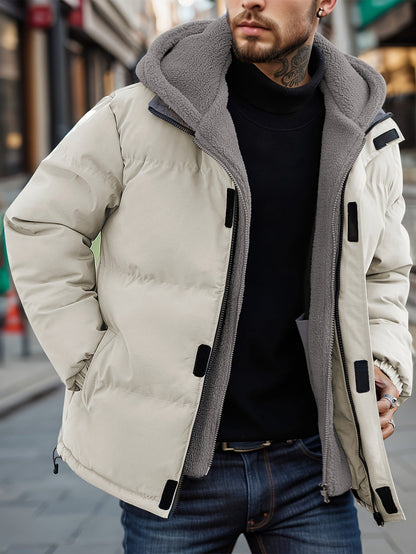 Veste Hiver Chaude avec Blocs de Couleur et Polaire pour les Hommes | Idéal pour l'hiver