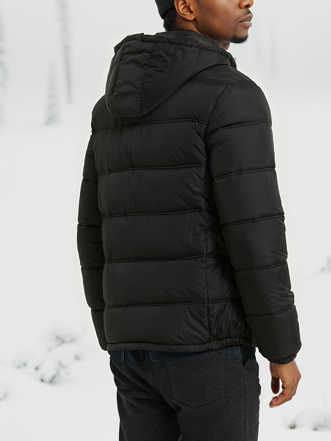 Veste Hiver Élégante Lisse et Matelassée pour Les Hommes | Idéal pour l'hiver