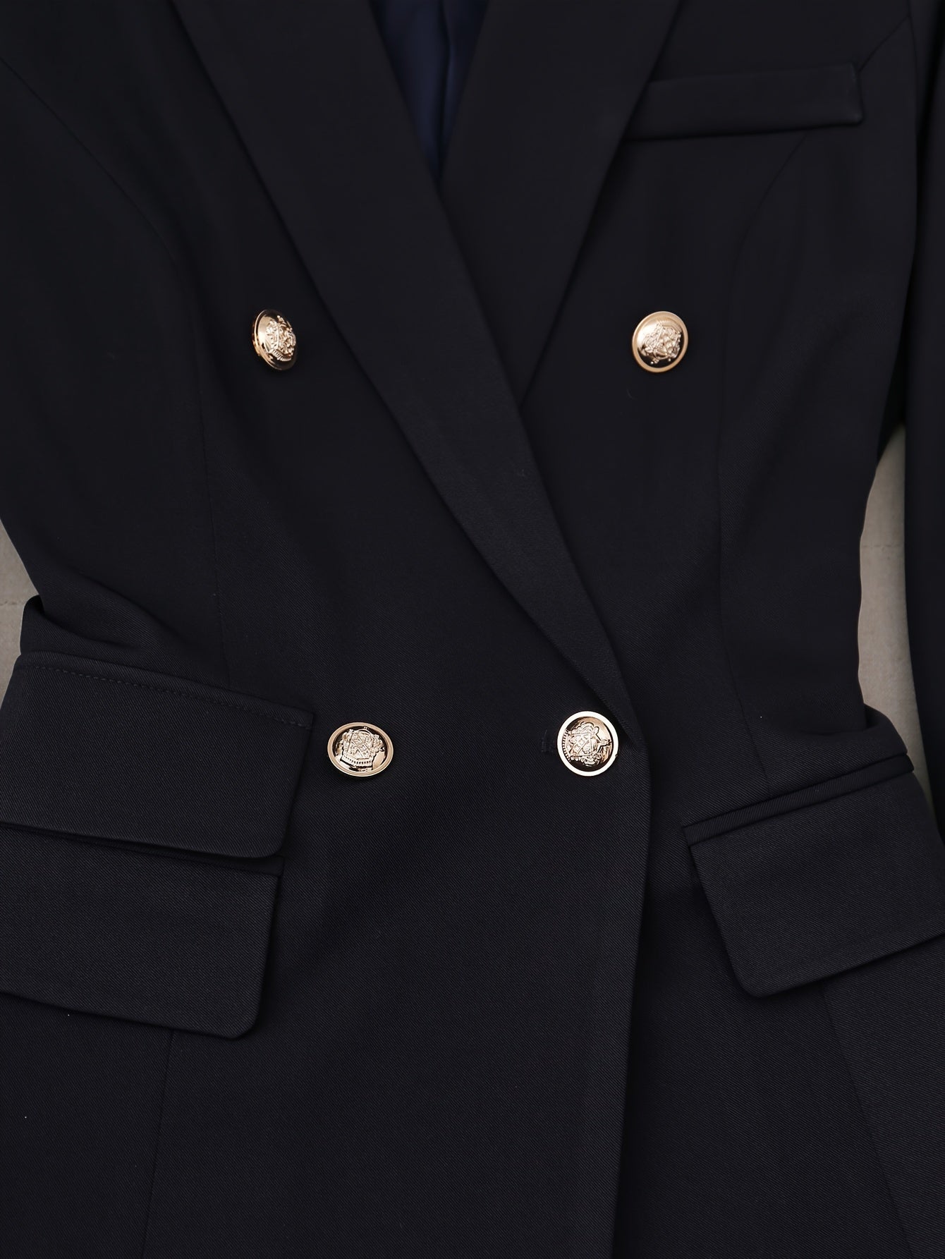 Ensemble Élégant Bleu Marine à Double Boutonnage avec Blazer Business pour Femmes | Idéal pour une utilisation quotidienne