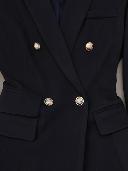 Ensemble Élégant Bleu Marine à Double Boutonnage avec Blazer Business pour Femmes | Idéal pour une utilisation quotidienne