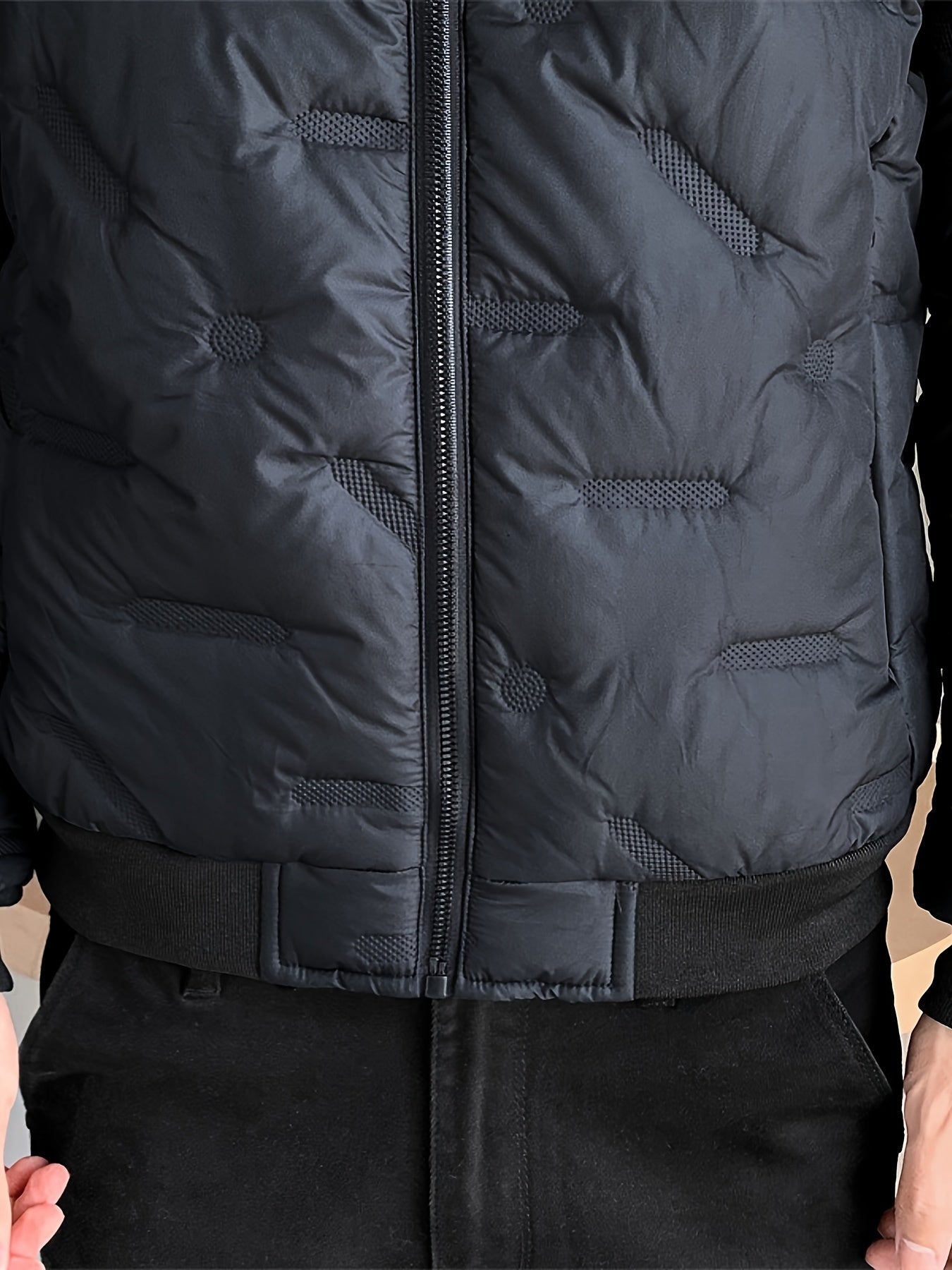 Veste Unie avec Fermeture Éclair et Col Montant Puffer pour les Hommes | Idéal pour l'hiver