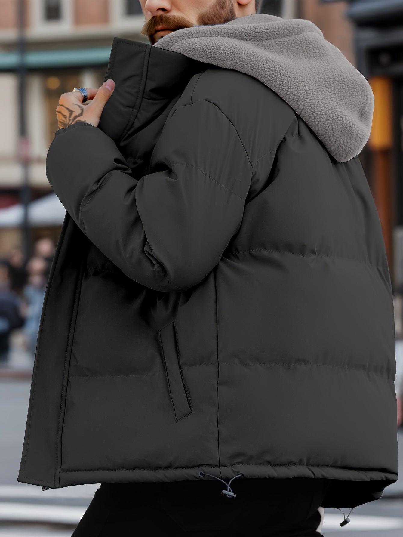 Veste d’Hiver Matelassée Décontractée avec Poches et à Capuche pour Les Hommes | Idéal pour l'hiver