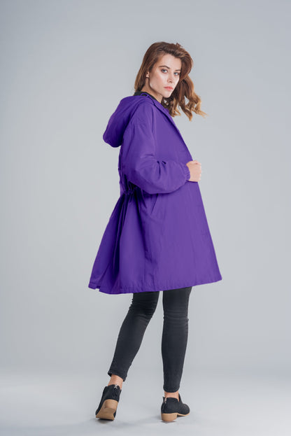 Veste de Pluie Chic Imperméable Coupe-Vent Oversized avec Capuche pour les Femmes | Idéal pour l'hiver