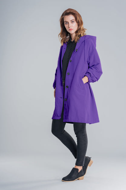 Veste de Pluie Chic Imperméable Coupe-Vent Oversized avec Capuche pour les Femmes | Idéal pour l'hiver