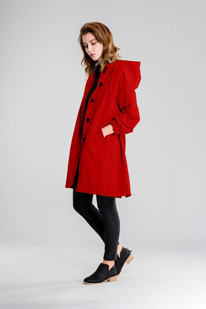 Veste de Pluie Chic Imperméable Coupe-Vent Oversized avec Capuche pour les Femmes | Idéal pour l'hiver