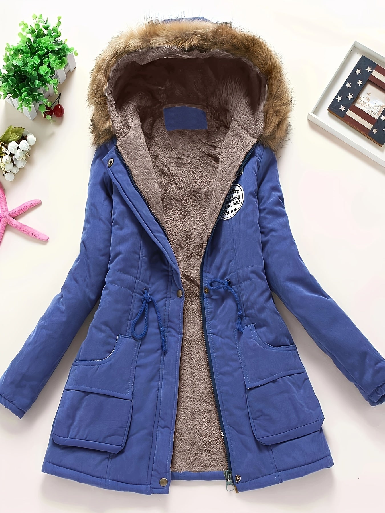 Parka Chaude En Fleece Stylée Avec Fourrure Végétalienne Pour Les Femmes | Idéal pour l'hiver