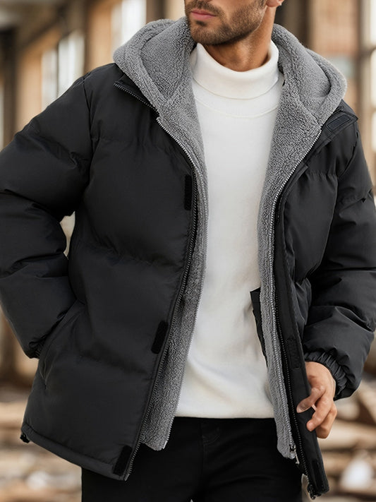 Veste Casual Chaleureuse Matelassée avec Capuche pour les Hommes | Idéal pour l'hiver