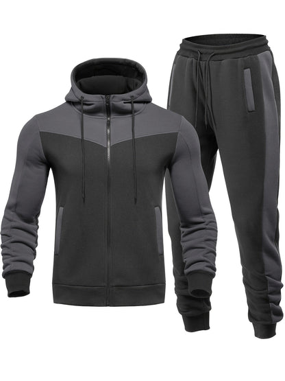 Ensemble Jogging Uni Décontracté avec Veste Col Claudine et Pantalon pour les Hommes | Parfait pour les activités