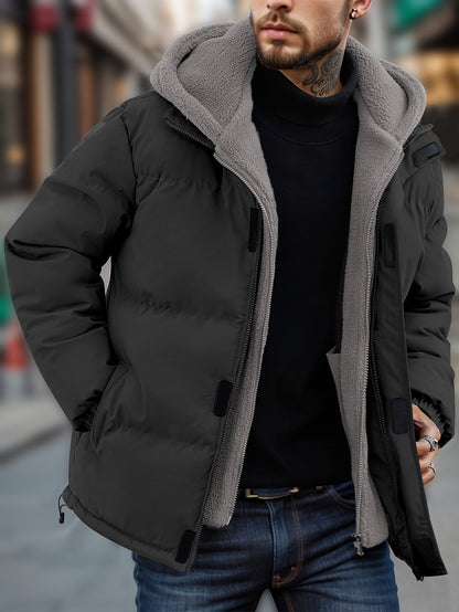 Veste Hiver Chaude avec Blocs de Couleur et Polaire pour les Hommes | Idéal pour l'hiver