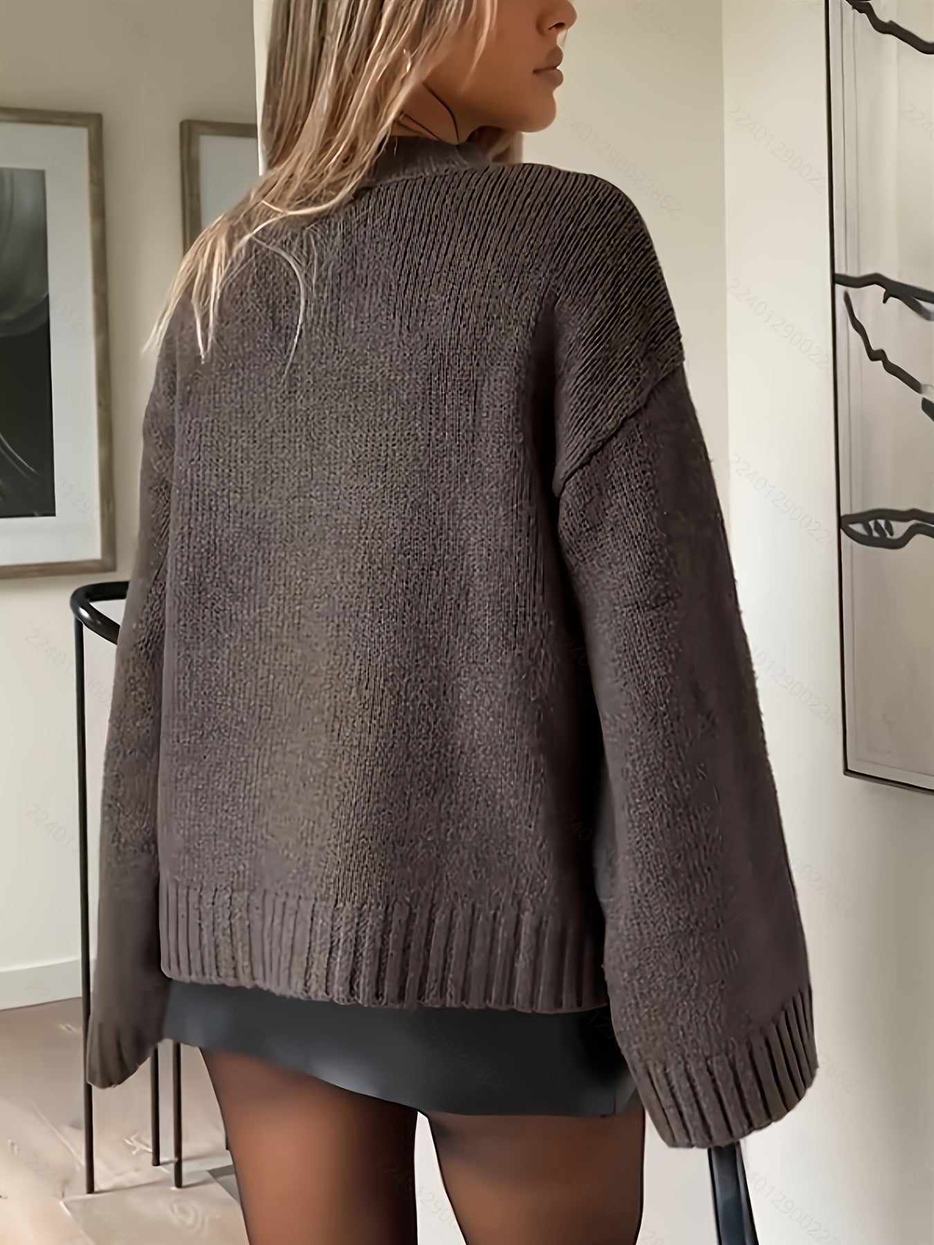 Pull Décontracté en Coton à Manches Longues et Maille avec Coupe Chaleureuse pour Les Femmes | Idéal pour l'hiver