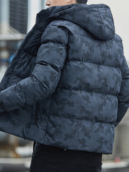 Blouson Décontracté d'Hiver Camouflage à Capuche pour les Hommes | Idéal pour l'hiver