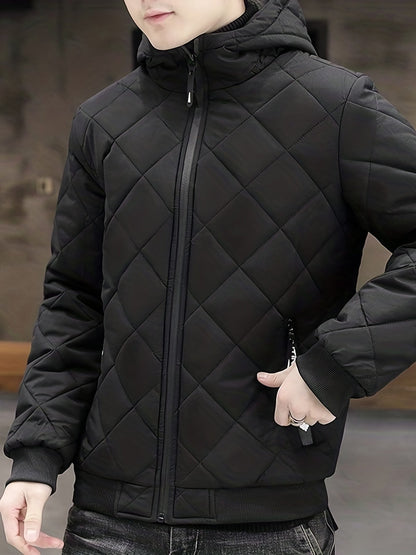 Blouson Chaud d'Hiver Matelassé avec Fermeture Éclair et Cordon pour les Hommes | Idéal pour l'hiver