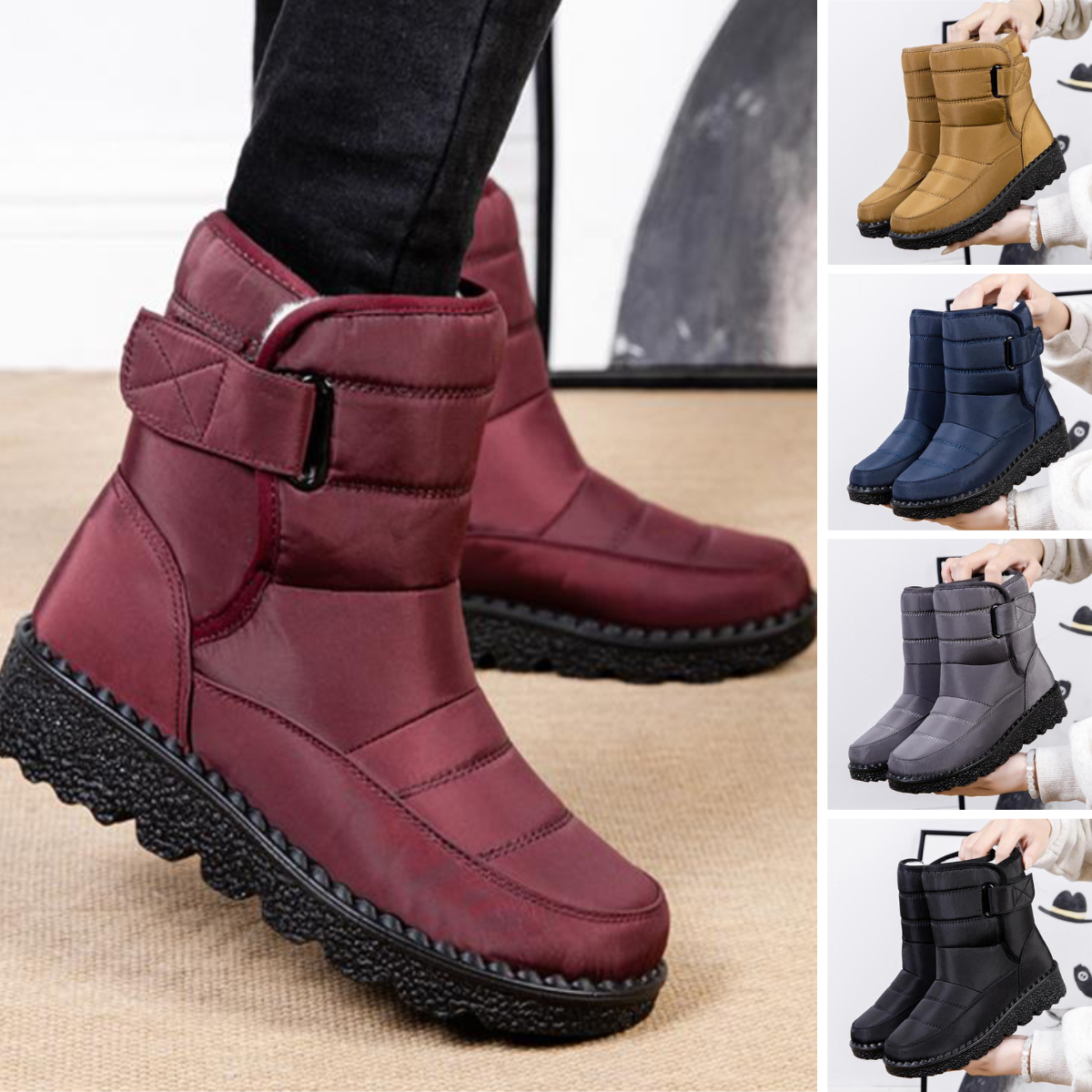 Bottes d'Hiver Chaudes et Imperméables avec Design Antidérapant pour les Femmes |  Idéal pour une utilisation quotidienne