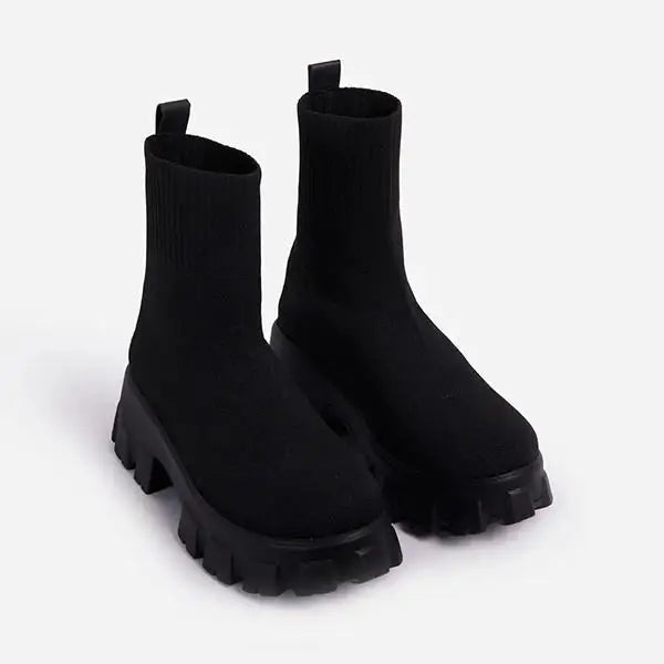 Bottines Décontractées en Tricot et Cuir Végétalien pour les Femmes | Idéal pour une utilisation quotidienne