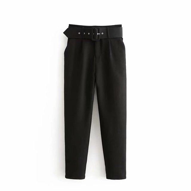 Pantalon Taille Haute Décontracté avec Ceinture et Poches pour les Femmes | Parfait pour les journées décontractées