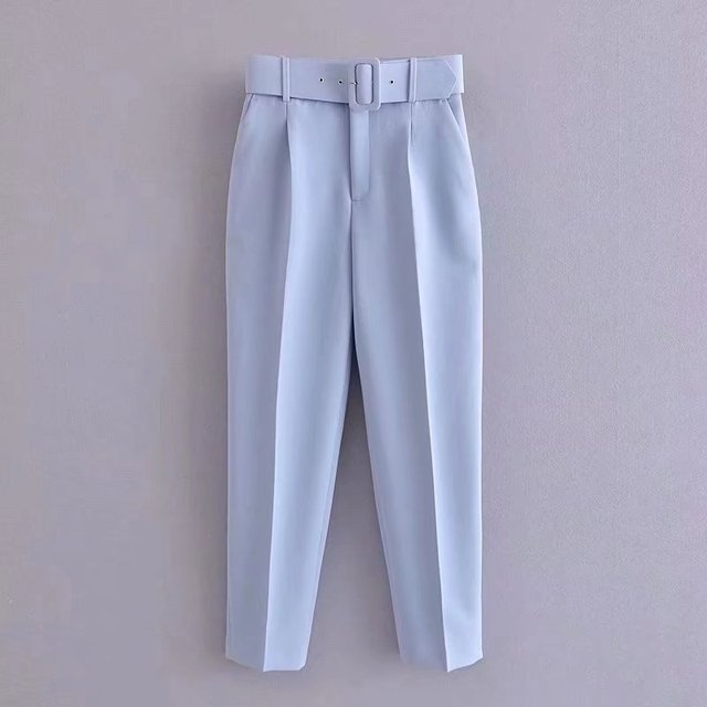 Pantalon Taille Haute Décontracté avec Ceinture et Poches pour les Femmes | Parfait pour les journées décontractées