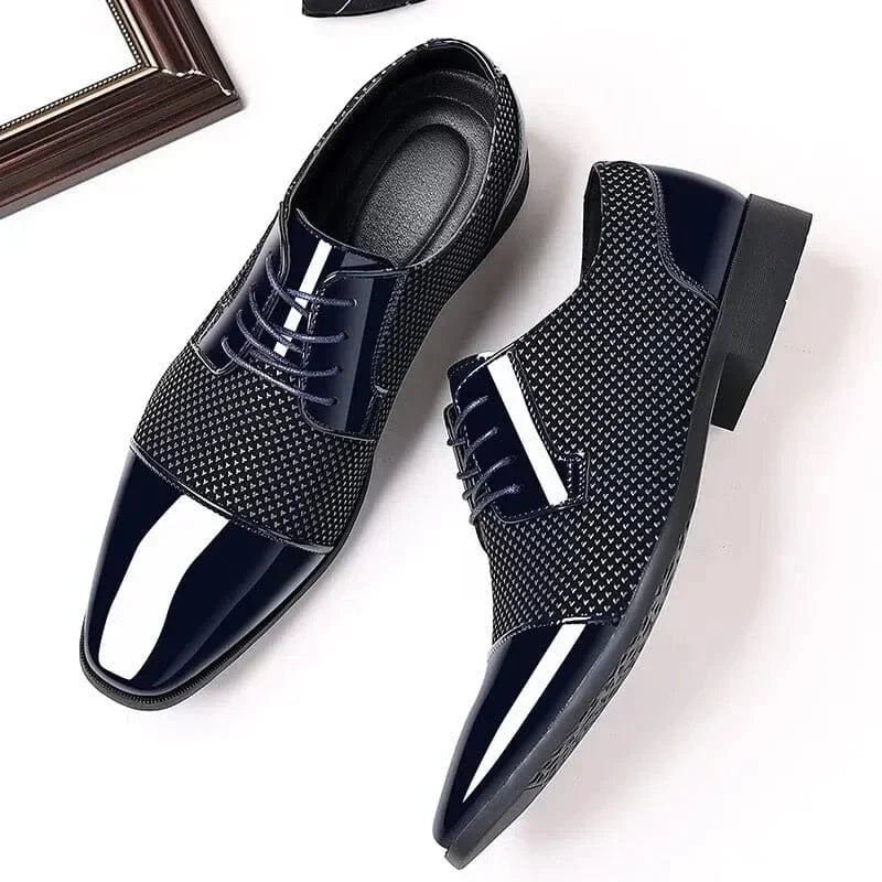 Chaussures Classiques en Cuir Vegan Brillant Oxford pour les Hommes | Idéal pour une utilisation quotidienne