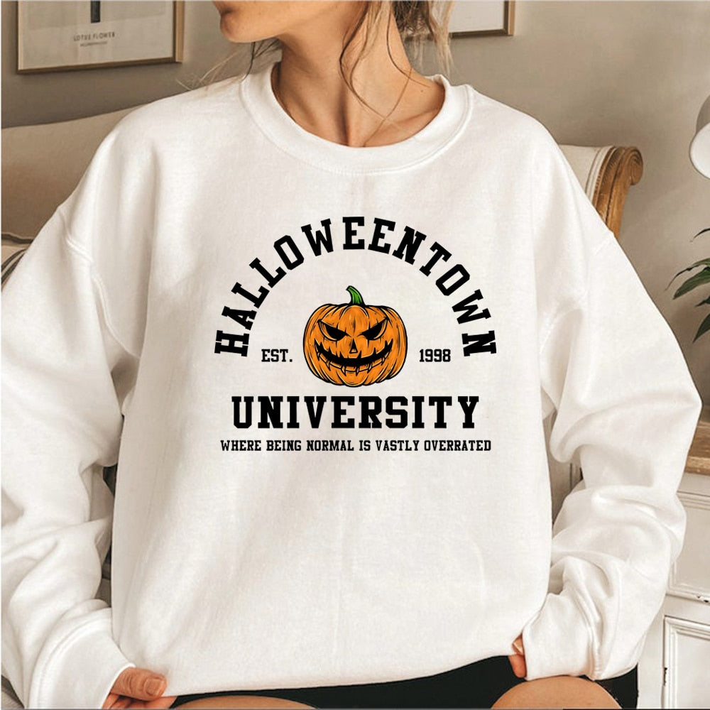 Pull Élégant à Col Rond Thème Halloween pour les Femmes | Idéal pour l'hiver