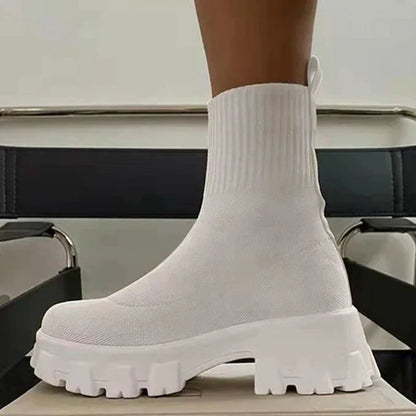 Bottines Décontractées en Tricot et Cuir Végétalien pour les Femmes | Idéal pour une utilisation quotidienne