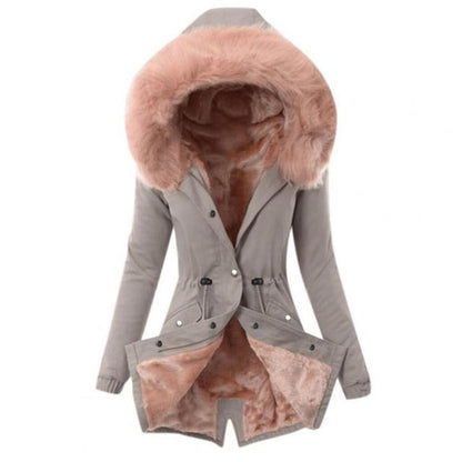 Veste de Pluie Coupe-Vent Chaleureuse avec Capuche en Fourrure pour les Femmes | Idéal pour l'hiver