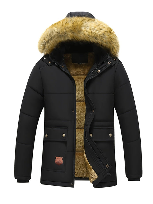 Manteau Hiver Polyester avec Capuche et Doublure en Fleece pour les Hommes | Idéal pour l'hiver