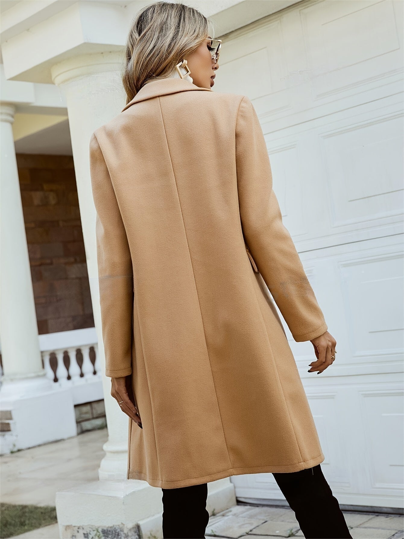 Manteau Trench À Double Boutonnage Et Col Revers Long À Manches Pour Les Femmes | Idéal pour l'hiver