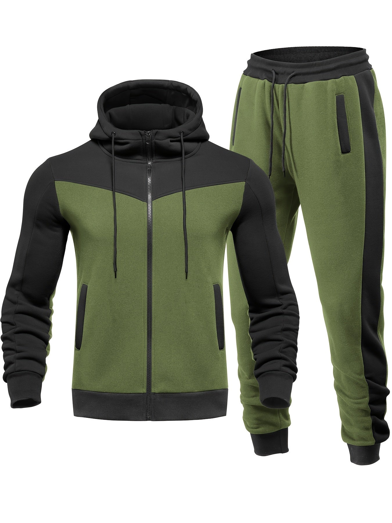 Ensemble Jogging Uni Décontracté avec Veste Col Claudine et Pantalon pour les Hommes | Parfait pour les activités