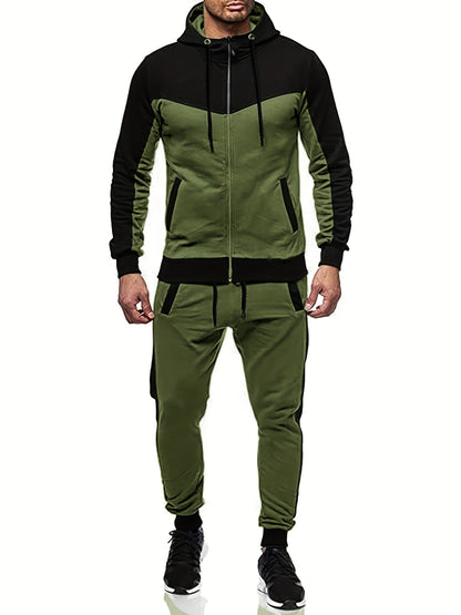 Ensemble Jogging Uni Décontracté avec Veste Col Claudine et Pantalon pour les Hommes | Parfait pour les activités