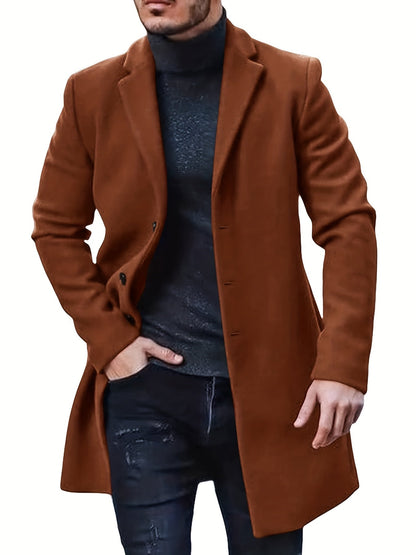 Manteau Long d'Hiver Décontracté Style Rétro pour les Hommes | Idéal pour l'hiver