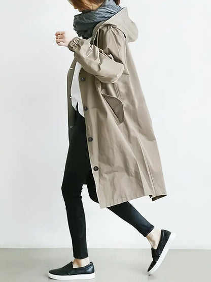 Veste de Pluie Chic Imperméable avec Coupe Tailleur et Boutons pour les Femmes | Idéal pour l'hiver