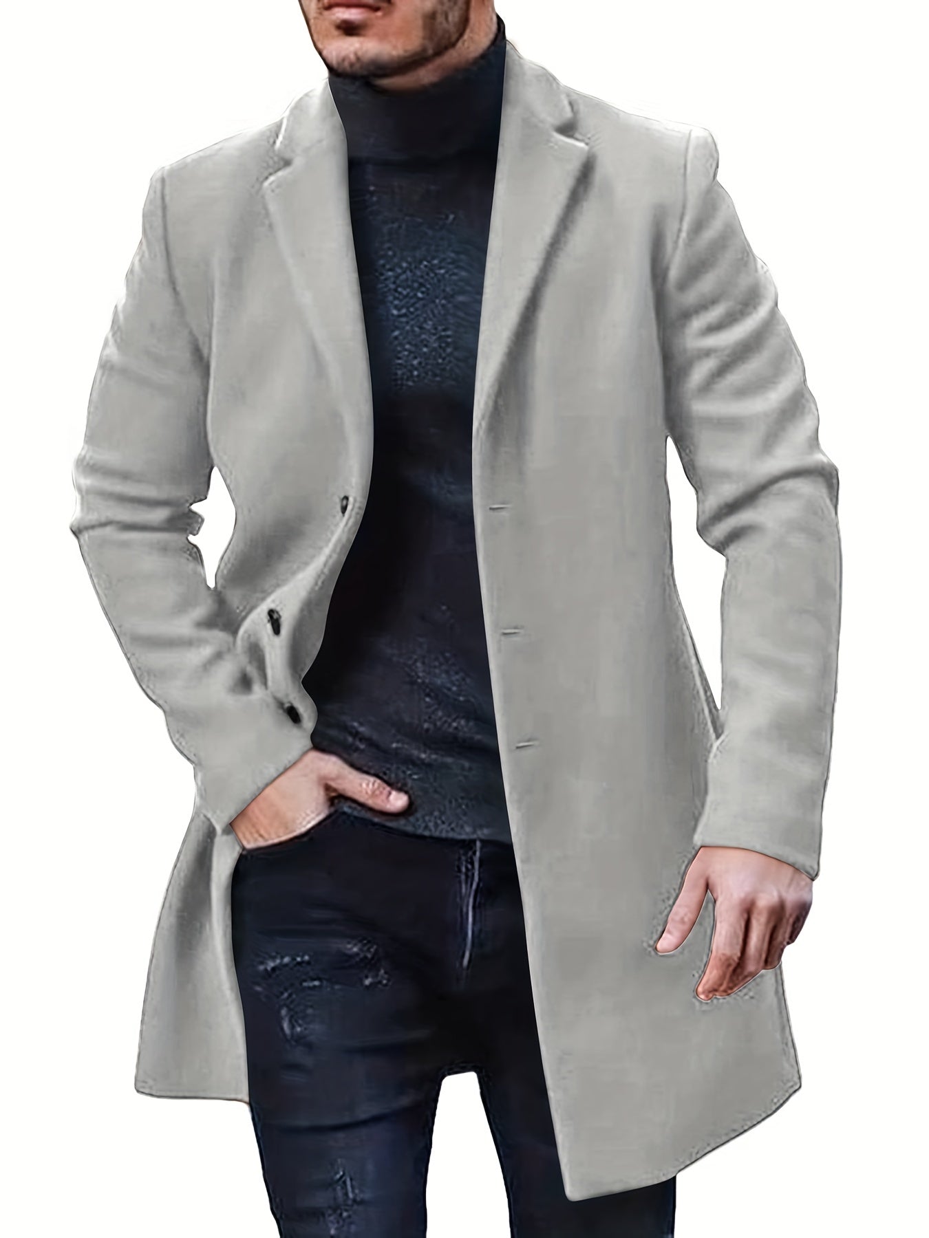 Manteau Long d'Hiver Décontracté Style Rétro pour les Hommes | Idéal pour l'hiver