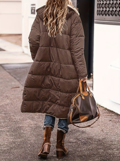 Veste Longue Matelassée En Fleece D'Hiver Pour Les Femmes | Idéal pour l'hiver