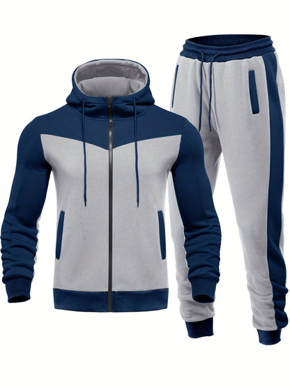 Ensemble Jogging Uni Décontracté avec Veste Col Claudine et Pantalon pour les Hommes | Parfait pour les activités