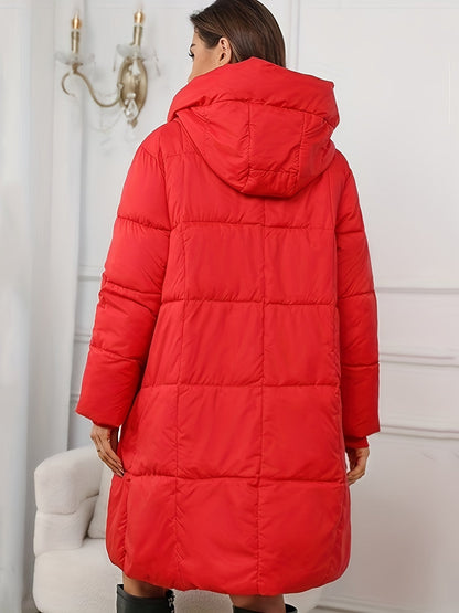 Veste Longue Matelassée D'Hiver Avec Capuche Pour Les Femmes | Idéal pour l'hiver