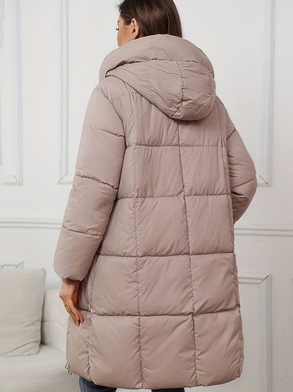 Veste Longue Matelassée D'Hiver Avec Capuche Pour Les Femmes | Idéal pour l'hiver