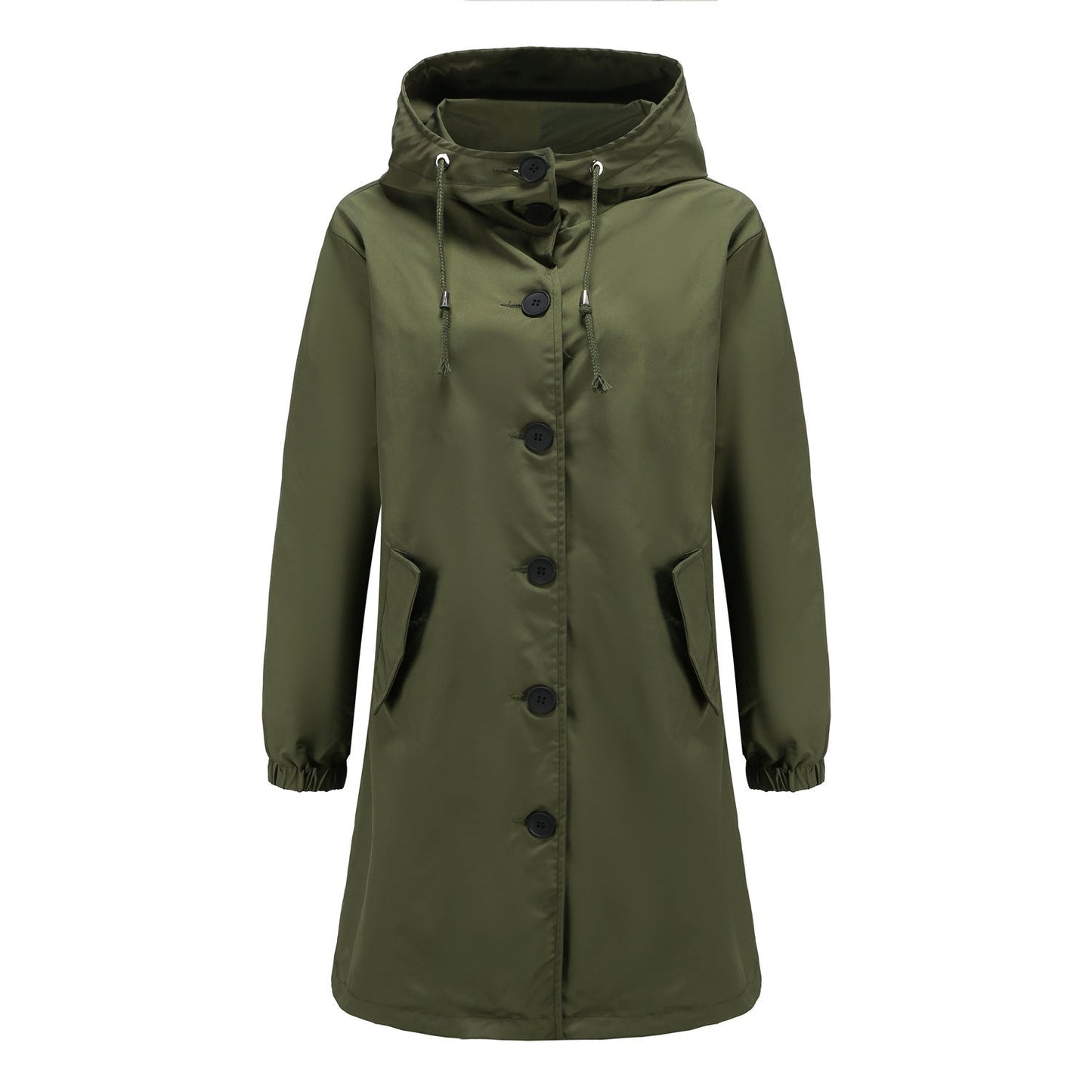 Manteau de Pluie Classique Uni avec Boutons et Légère Imperméable pour les Femmes | Idéal pour l'hiver