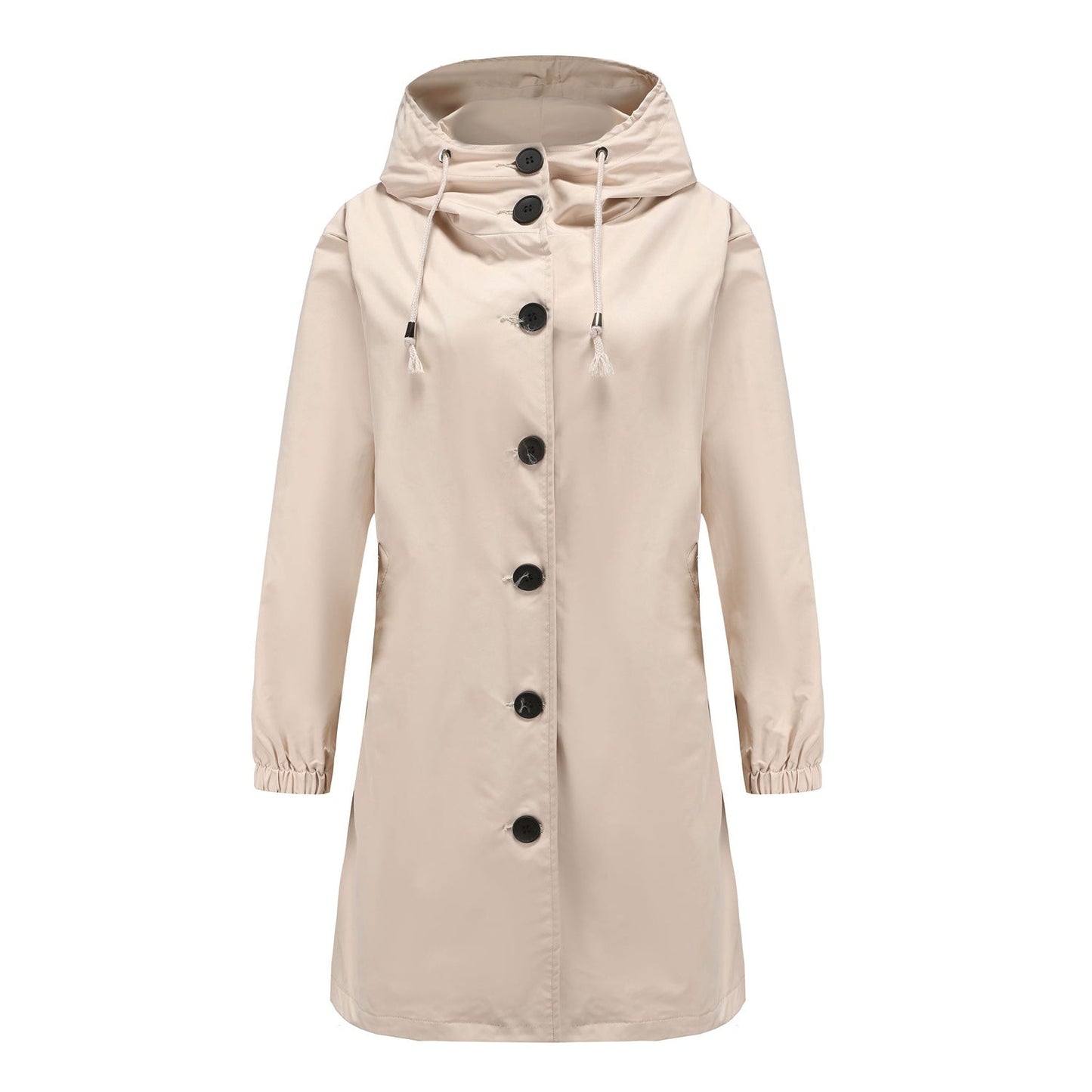 Manteau de Pluie Classique Uni avec Boutons et Légère Imperméable pour les Femmes | Idéal pour l'hiver