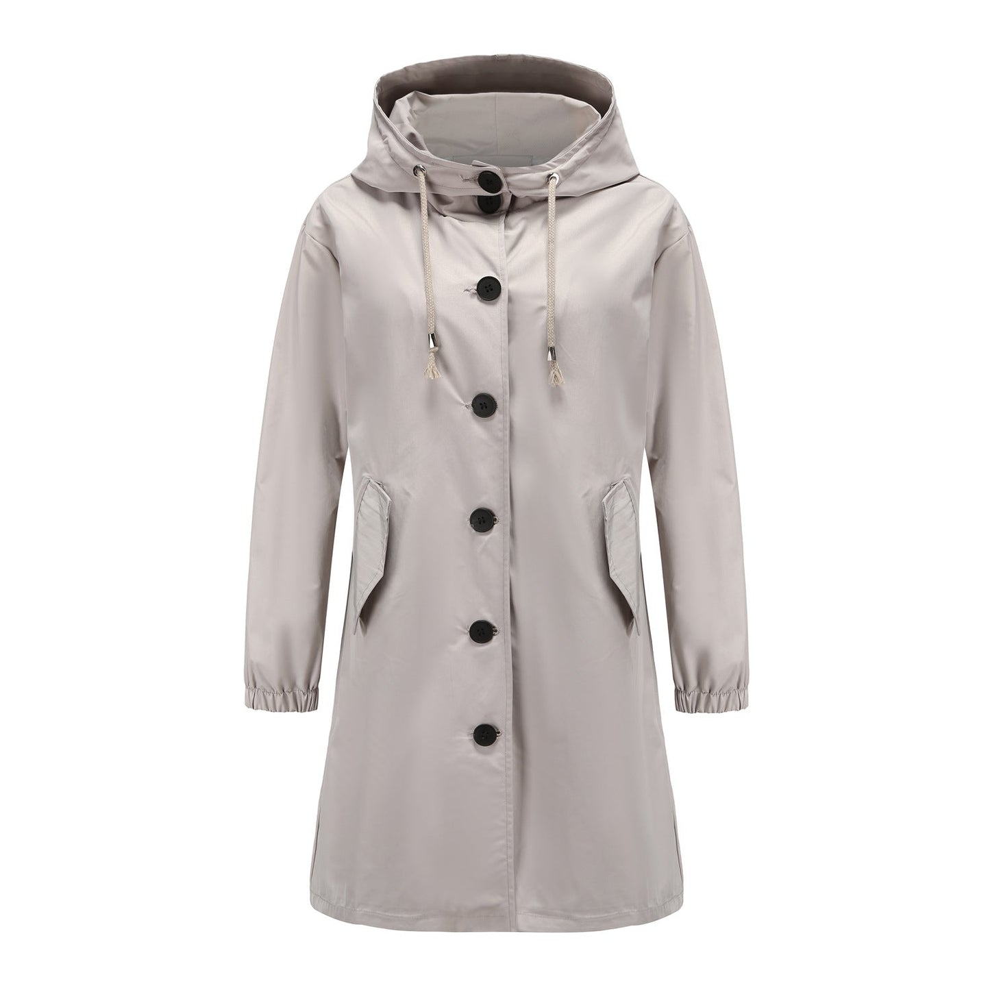 Manteau de Pluie Classique Uni avec Boutons et Légère Imperméable pour les Femmes | Idéal pour l'hiver