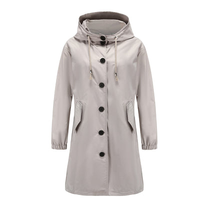 Manteau de Pluie Classique Uni avec Boutons et Légère Imperméable pour les Femmes | Idéal pour l'hiver