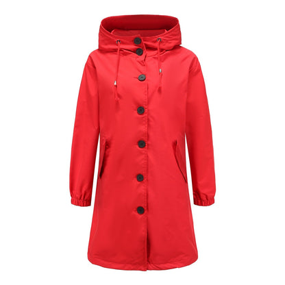 Manteau de Pluie Classique Uni avec Boutons et Légère Imperméable pour les Femmes | Idéal pour l'hiver